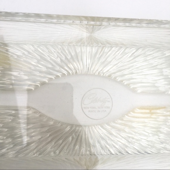 Vintage Celebrity Inc Tissue Box OS Clear Starburst Acrylic MCM Retro - Picture 7 of 11